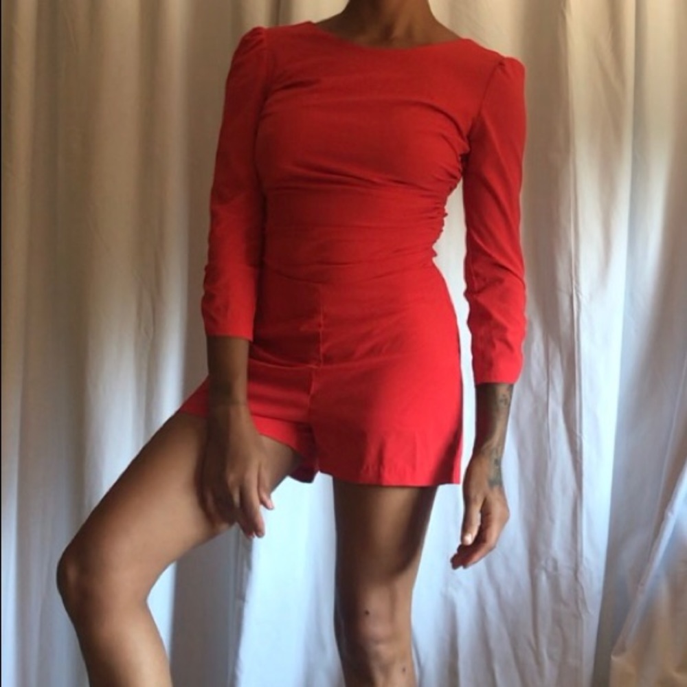 Red Orange Romper